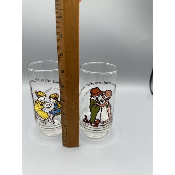 Vintage Holly Hobbie Coca-Cola Glasses Set of 2 ~ Limited Edition Happy Talk 70s - Picture 5 of 7